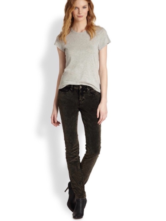 Eileen Fisher Pants - Eileen Fisher Black Velvet Skinny Jeans Acid Wash Cotton Casual Stretch Size 14